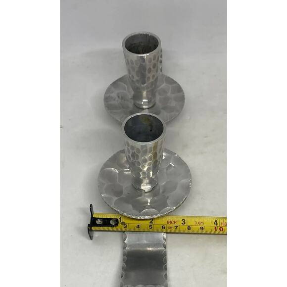 Mid 20th Century Everlast Metal Corporation Hand Forged Aluminum Candle Holders - Picture 10 of 12